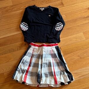 Burberry Plaid Skirt with Black Matching Top